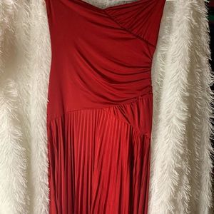 Red Pleated Dress